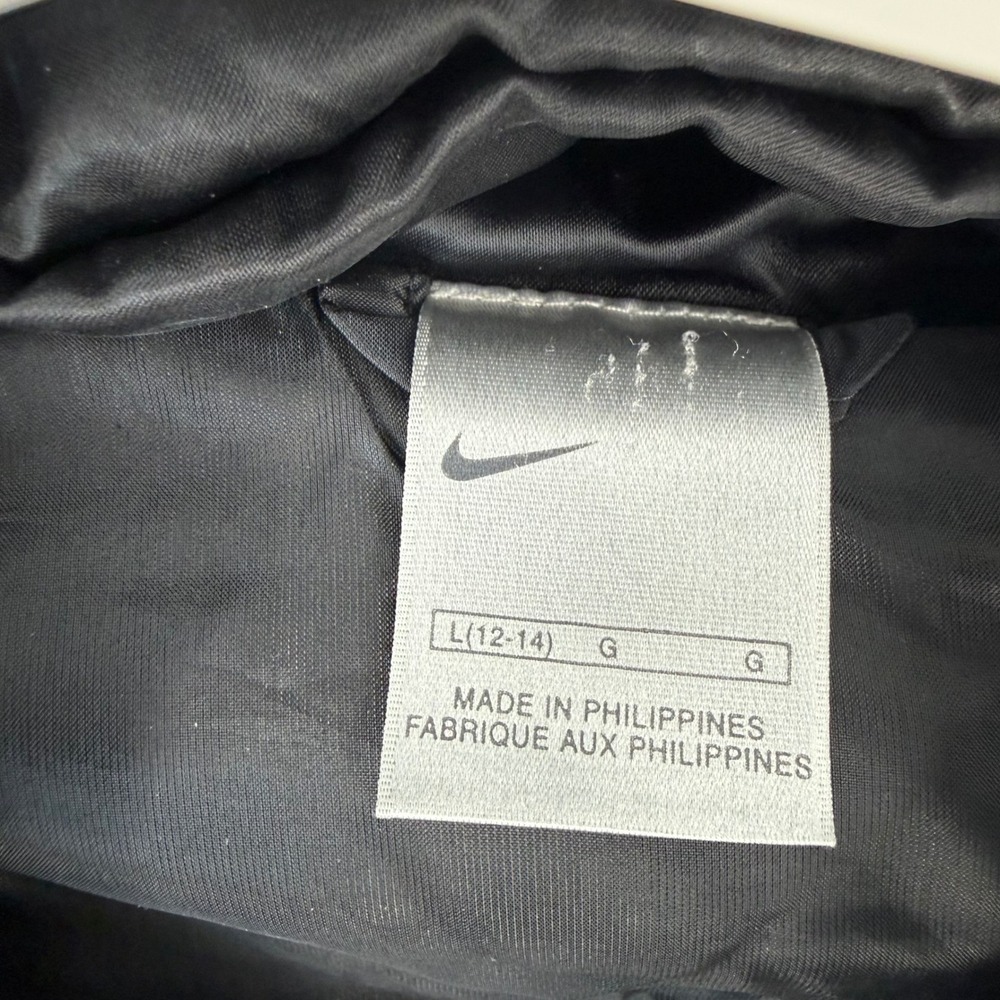 VTG Y2K Nike Women Hooded Puffer Jacket Vest Black Convertible Sleeve Sz L 12 14 - Picture 6 of 8